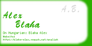 alex blaha business card